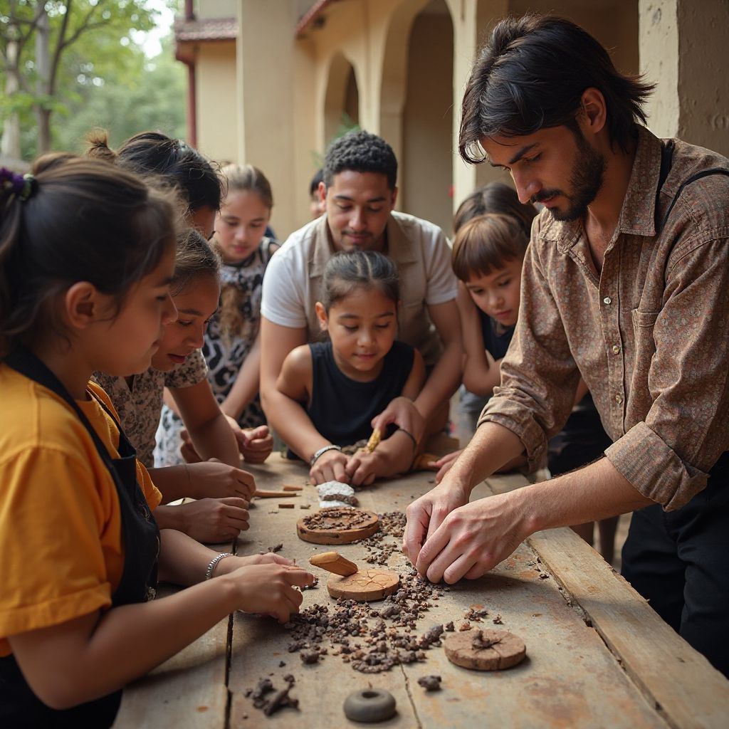 Youth cultural exchange program with traditional arts activities